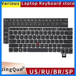 레노버 씽크패드용 미국 키보드 미국 러시아어 노트북 키보드 레이아웃 T460S T470S S2 2 세대 13 세대 00U