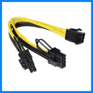어댑터 PCI-E 6 핀-듀얼 6+2 핀 8 핀 전원 분배기 그래픽 카드(마이닝 농장용) 라이저 연장 케이블용 비디