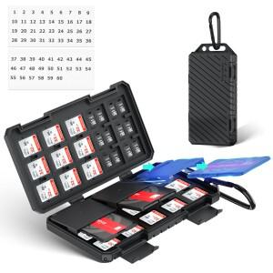 30개의 SD 카드와 마이크로 케이스 보호기 보관함 정리함을 갖춘 방수 하드 메모리