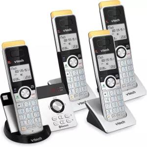 VTech IS8121-4 초장거리 2300피트 DECT 6.0 블루투스 4 핸드셋 무선 전화기(응답기 포함) 통화 차단 셀