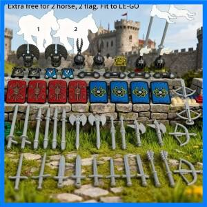 중세 기사대 군대 고대 로마 테마 모델 조립 피규어 4개 역사 애호가를 위한 완벽한 선물