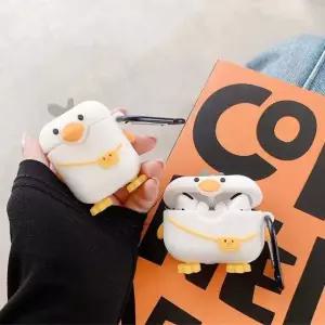 펭귄 디자인 에어팟 실리콘 케이스 귀여운 캐릭터 보호용 커버 (WFJ5U6B)