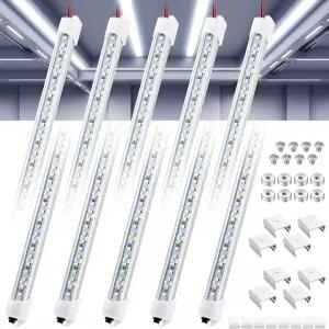 스위치 및 자석이 있는 자동차 LED 조명용 12V 실내 조명 바 8개 실내용 가정용 화물 트럭 트레일러 밴용