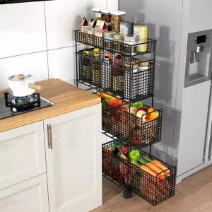 냉장고틈새수납장 틈새 트레이 이동식 홈카페장