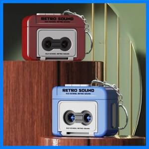 레트로 테이프 레코더 키체인 미니 녹음 음악 상자 맞춤형 펜던트 키링 백팩 장식품 커플 생일 선물