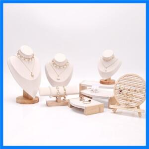 1pc 나무 보석 디스플레이 랙 펜던트 목걸이 팔찌 귀걸이 반지 스토리지 스탠드 홀더 카운터 보석 쇼케이스