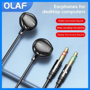 3.5mm 오디오 마이크 듀얼 플러그 유선 헤드폰 3m/2m 이어폰 헤드셋 유선 이어폰 데스크탑 컴퓨터 PC베이스