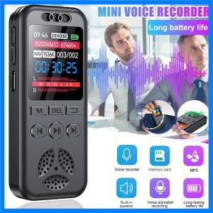 SU7 디지털 음성 녹음기 음성 활성화 오디오 녹음 소음 감소 MP3 음악 플레이어 72시간 녹음 파일