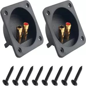 이중 바인딩 포스트가 있는 2PCS 스피커 박스 터미널 배선용 사각형 서브우퍼 8PCS 나사가 필수 서브