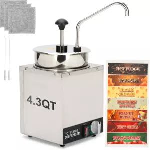 펌프가 장착된 나초 치즈 디스펜서 6단계 온도 조절이 가능한 4.3 QT 워머 땅콩버터 칠리 소스용 상업용