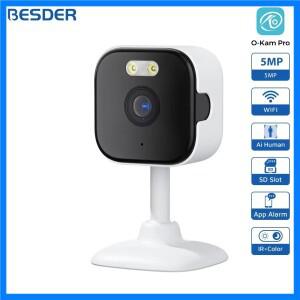 BESDER 5MP 미니 큐브 카메라 Wifi 실내 양방향 오디오 인간 감지 홈 3MP CCTV 보안 IP 카메라 2MP 5X 줌 O