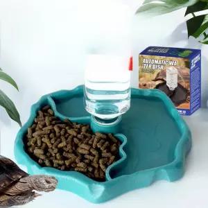 거북이 자동 식수대 먹이통 그릇 여물통 먹이 디스펜서 양서류 강아지 파충류 밥그릇 음수