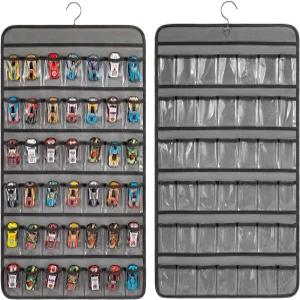 테무오그 장난감 자동차 바퀴 보관 홀더 매치박스 정리함 양면 걸이 디스플레이 케이스 84개의 투명 포켓