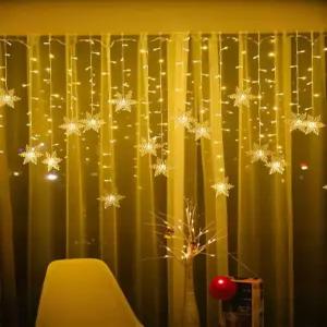 크리스마스 눈꽃 은하수 LED 유리 창문 벽트리 조명