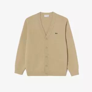 매장정품 LACOSTE 라코스테 브랜드관 (남성)베이직 V넥 방모 가디건(AH660E-55N 02S)베이지 853825