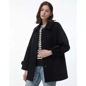 헤지스레이디스 브랜드관 [24FW] [스테디셀러][울100%]네이비 포켓 울 하프 코트 WSCO4D005N2