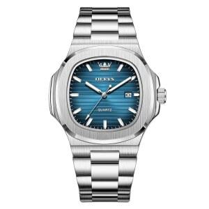 남성용 라지 페이스 스테인리스 스틸 시계, 클래식 로즈 골드 실버 톤 팔각형 3핸드 아날로그 쿼츠 남성 드레스 읽기 쉬운 고급스러운 달력 날짜 방수 빅 손목시계