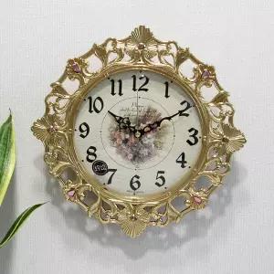 무소음 메이플 금도금 소형 주물 벽시계 HCA-622G