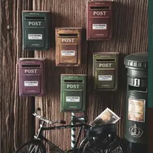 빈티지 우표 스티커 엔틱 우체통 다꾸 장식 도무송 세트