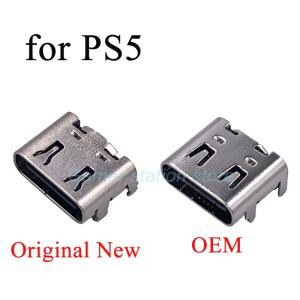 [호환품]플레이스테이션 5 듀얼쇼크 무선 PS5 컨트롤러 커넥터 교체 부품용 10개  새/OEM 마이크로 충전 포