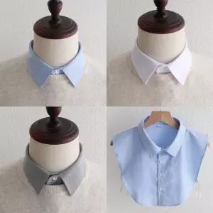 남성용 옥스포드 면 페이크 레이어드 넥카라 케이프