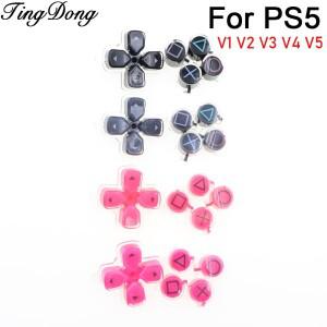 [호환품]PS5 V1 V2 V3 V4 V5 컨트롤러용 교체용 크로스 D패드 크리스탈 버튼 및 그래픽 액션 키 1세트