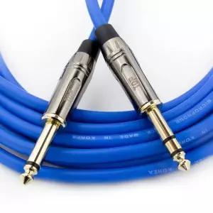 [HDTOP] 국산 메탈 5.5 모노 TO 스테레오 케이블 블루 1.5M HT-TP3784