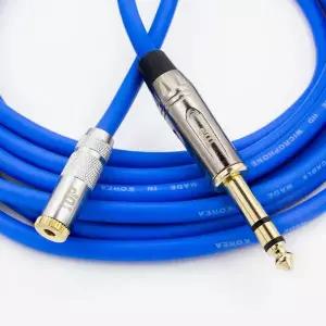 [HDTOP] 국산 메탈 3.5암 5.5수 스테레오 케이블 블루 0.5M HT-TP3926