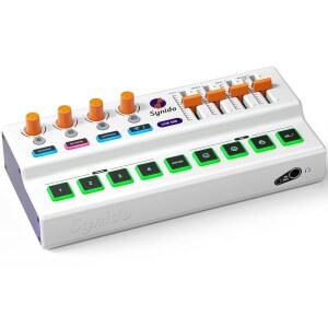 [미국배송] 배터리가 내장된 SYNIDO 무선 오디오 인터페이스 라이브 사운드 카드 믹서 DJ 보드 패드 커스터마이징 스트리밍을 위한 보이스 체인저 노래 게임 녹음 PC 폰 500