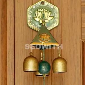 현관문 연꽃 도어벨 불교 삼각종 액운방지 장식 (WFJR7OC)