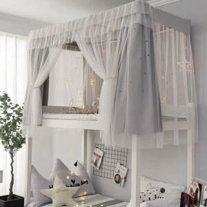 모기장 학생 침대 쉬어 기숙사 상단 빛 차단 침실 하단 매직 도구 공주 스타일 커튼