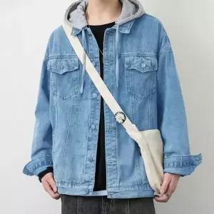남성 심플 데일리 탈부착 후드 데님 자켓 DMS-JUA-Q4261051