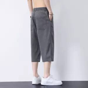 남자 데일리 바지 배기핏 칠부 패션 베스트셀러 라이저 쿨링 배기 슬랙스 캐주얼 반 7부팬츠 M스포5