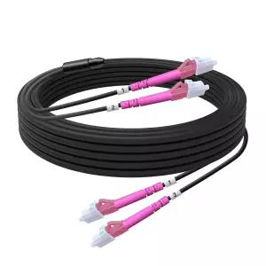 Lc to 광섬유 패치 케이블 멀티모드 5M/16FT TPU 실외 2 코어 OM4 50/125um Simplex 인터넷 OD-5mm UPC