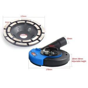 분진커버 앵글 연마기 먼지 슈라우드 커버 키트 콘크리트 다이아몬드 휠 포함 범용 표면 연삭 집진 125mm 180mm