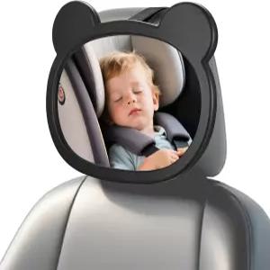뒷좌석용 베이비 카 미러 1개 세이프티 시트 파손 방지 후크 클립 투명 및 360° 회전 필수 액세서리