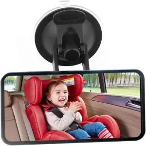 자동차 베이비 뒷좌석 마주보기 시트 미러 HD 5.12 * 2.57 360 회전식 및 진공 흡입 컵 마운트 윈드실드