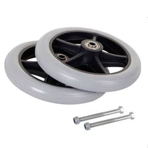 휠체어바퀴 앞바퀴 8인치 솔리드 부품 교체용 세트 휠 통타이어