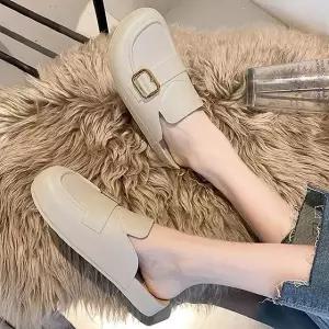 여성 데일리 스트2블로퍼 슬리퍼 LKBL16 뮬 구두 패딩 뮬 키높이 여성샌들 덧 (WFK5T5H)