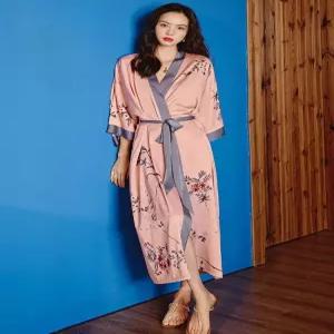 여성 실크 로브 목욕 허니문 호캉스 예쁜 수유 가운