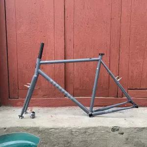 자전거프레임 700x42C 트랙 자전거 프레임 세트 단일 속도 워크 Fixie Chorme 몰리브덴 강철 52/55/58cm