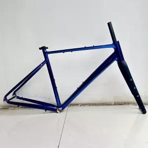 자전거프레임 700C 자갈 자전거 프레임 알루미늄 탄소 포크 도로 43/47/52cm 버킷 액슬 시트 튜브 27.2 스