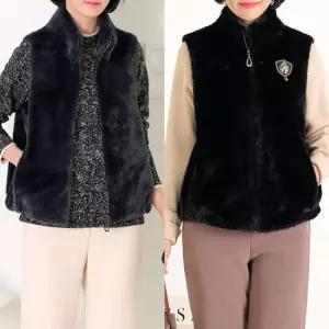 [엄마옷 로즈맘] 진윤에코퍼집업하이넥조끼