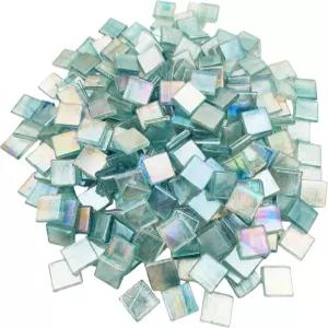 1.1LB 얼음 옥 모자이크 타일 0.59 u201C 사각 유리 조각 250PCS 쉽게 자르는 페인팅 퍼즐 재료 컷