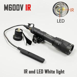 IR 스카우트 라이트 M600V-IR 전술 무기, 적외선 레이저 및 LED 백색광, 이중 출력/w 압력 스위치, 사냥용