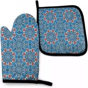 온마이제이에프디 오븐 미트 냄비 홀더 세트 바비큐 베이킹 내열층