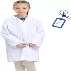 용 마로소니 흰색 화이트 랩 코트 - 커리어 데이 과학자 역할극 코스튬 크리스마스 원피스 업