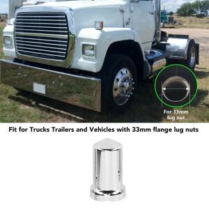 러그 너트 커버 ABS 크롬 플라스틱 방청 33mm 플랜지형 캡 트럭 트레일러 및 차량용