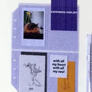 A6 6공 포토카드 수집앨범 보라색 사진 정리함 보관 파일 (WFK6PMP)