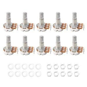 [미국배송] SWHMC A250K 옴 기타 전위차계 6MM 길이 너울 스플릿 샤프트 오디오 포트 10팩 일렉트릭 볼륨 톤 컨트롤 교체용